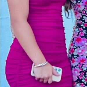 Elegant Pink Ruched Dress!!